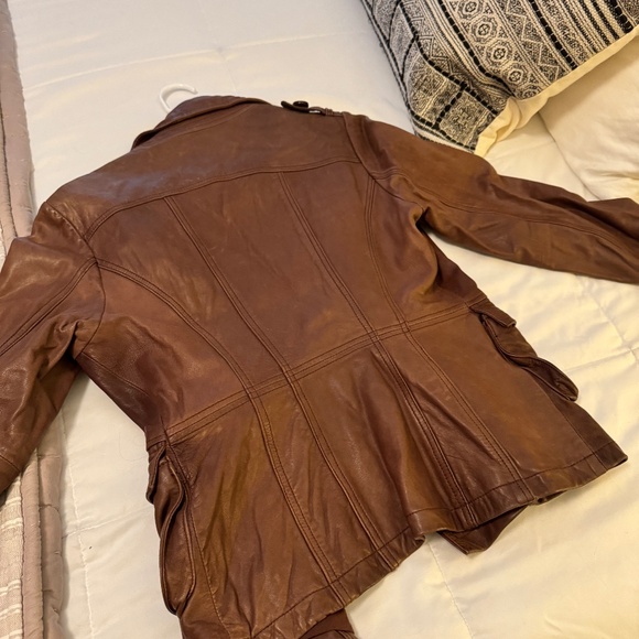 Anthropologie Double-Breasted Leather Jacket - Picture 2 of 6